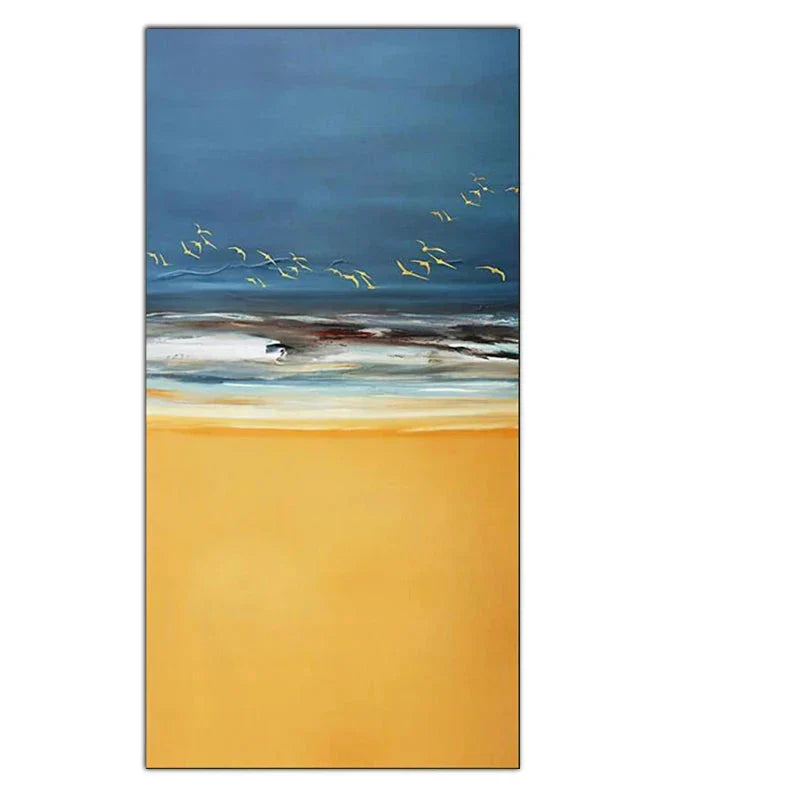 Abstract Beach Scene Landscape Wall Art Canvas Print