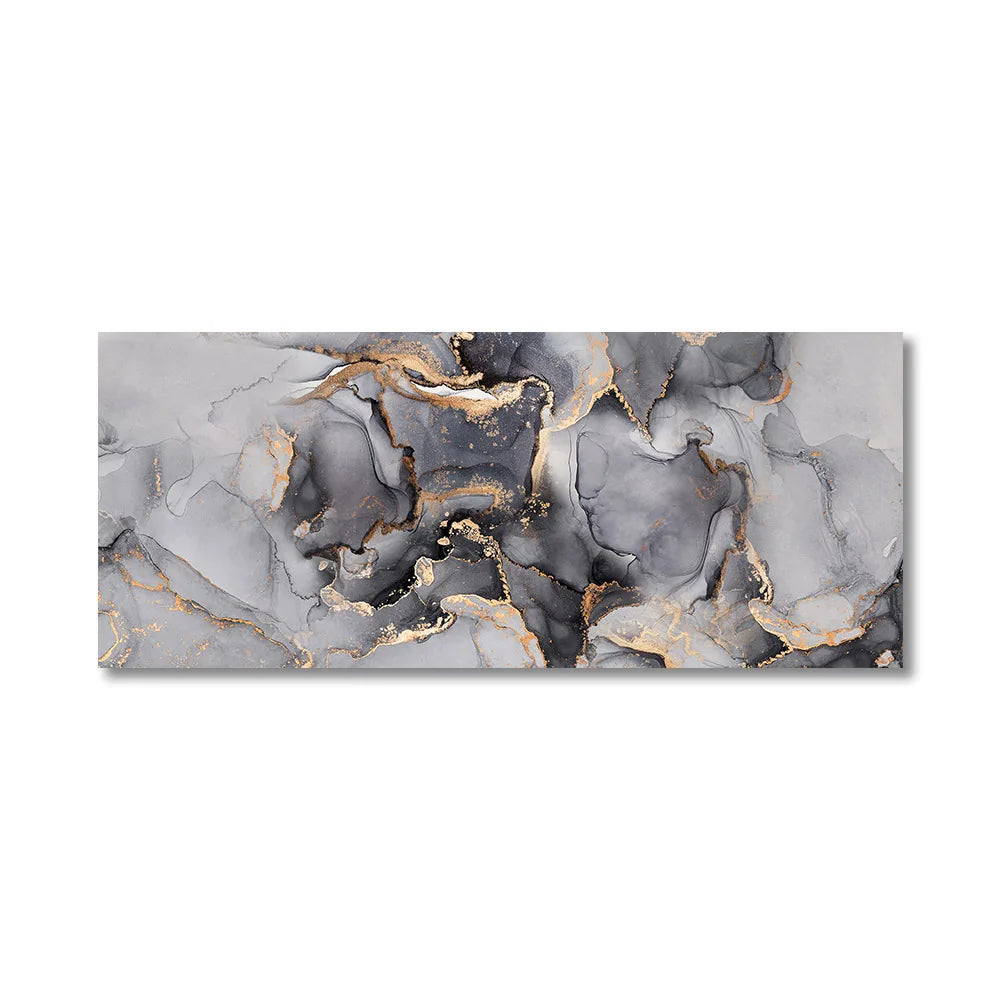 Grey Golden Abstract Marble Large Wall Art Canvas Prints