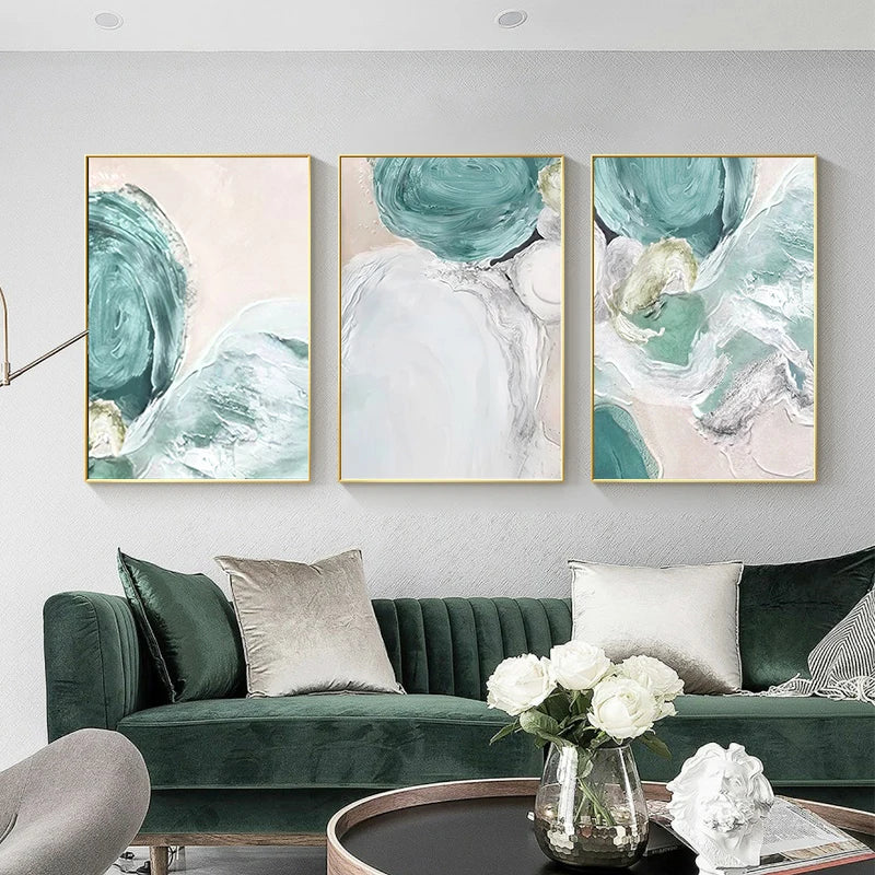 Abstract Green Seascape Wall Art Canvas Prints