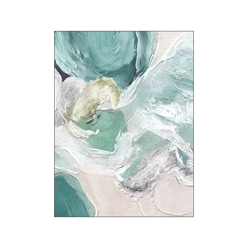 Abstract Green Seascape Wall Art Canvas Prints