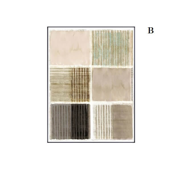 Abstract Minimalist Green Black Beige Brown Canvas Prints