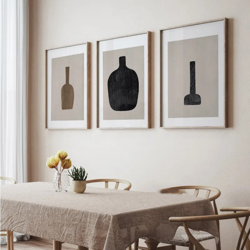 Vintage Still Life Vases Minimalist Wall Art  Canvas Prints