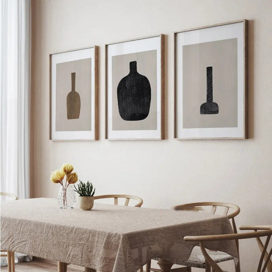 Vintage Still Life Vases Minimalist Wall Art  Canvas Prints