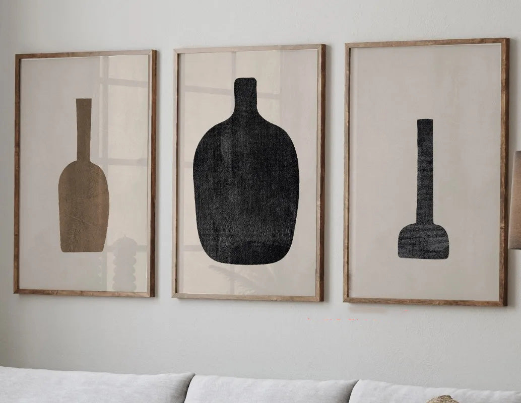 Vintage Still Life Vases Minimalist Wall Art  Canvas Prints