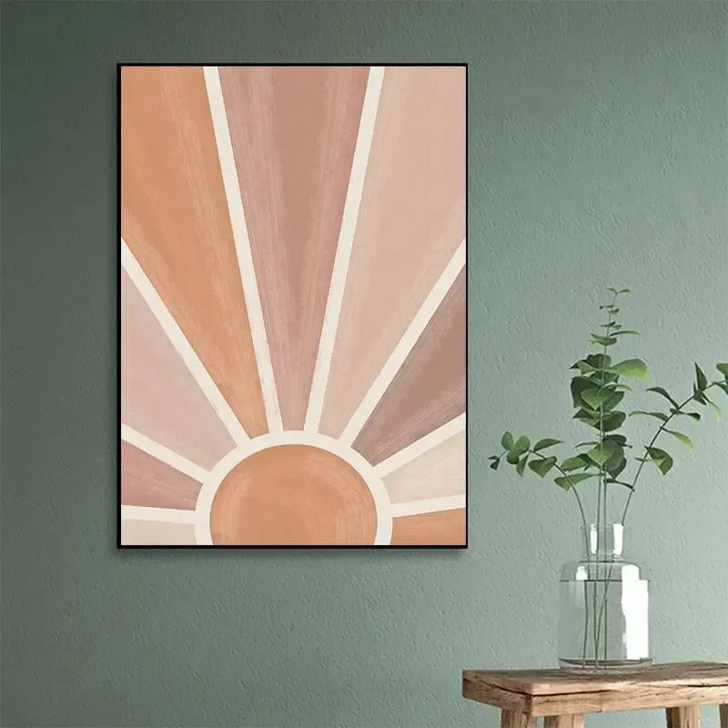 Abstract Sun Moon Phases Boho Wall Art Canvas Prints