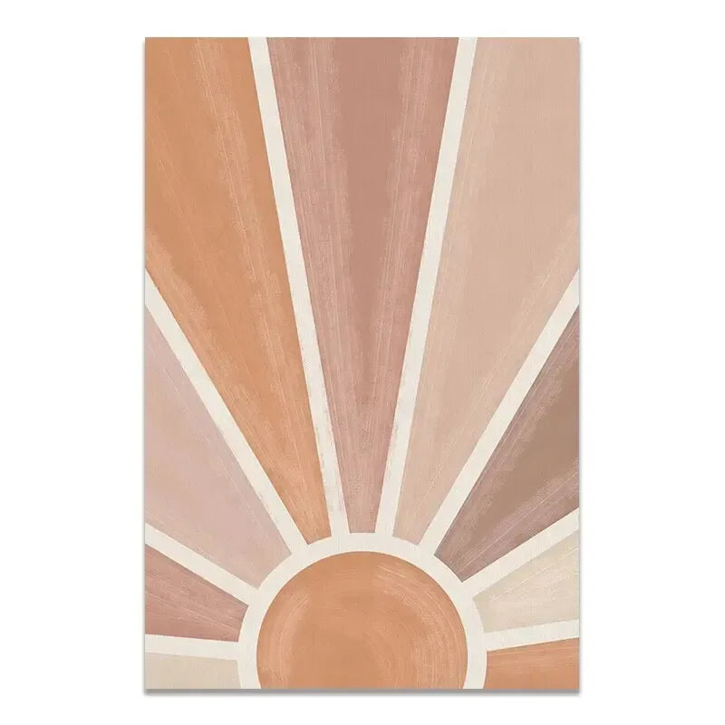 Abstract Sun Moon Phases Boho Wall Art Canvas Prints