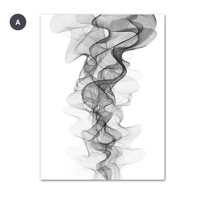 Black And White Veil Minimalist Wall Art Canvas Prints