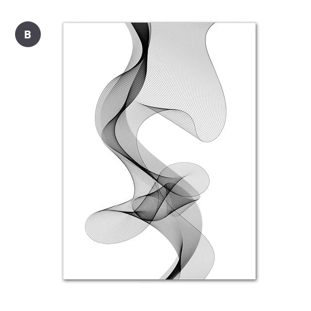 Black And White Veil Minimalist Wall Art Canvas Prints