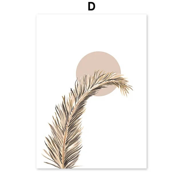 Beach Palm Tree Surf Bird Boho Wall Art