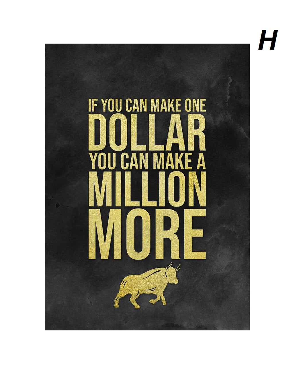 Black And Gold Motivational Stock Market Quotes Canvas Prints