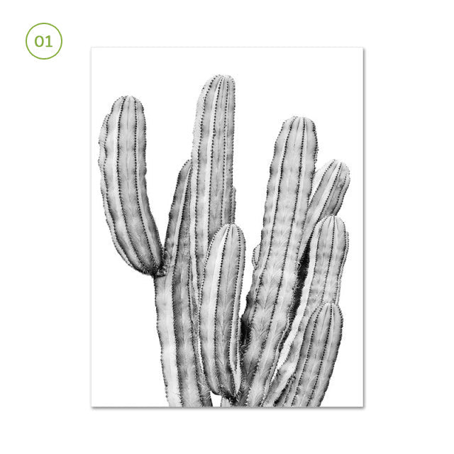 Black White Minimalist Botanic Canvas Prints