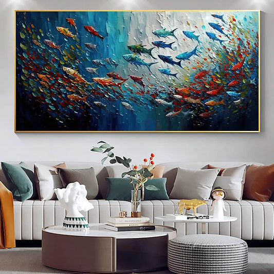 Blue Sea Fish Marine Wall Art