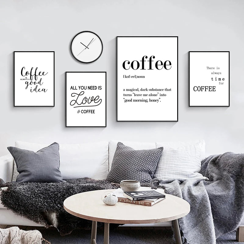 But First Coffee Quote Kitchen Canvas Prints Art