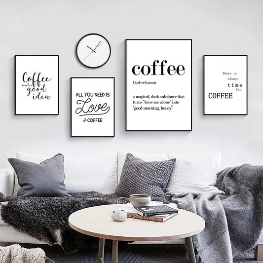 But First Coffee Quote Kitchen Canvas Prints Art