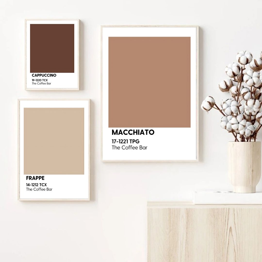 Capucino Color Coffee Cappuccino Macchiato Frappe Color Palette Canvas Prints Wall Ar ...