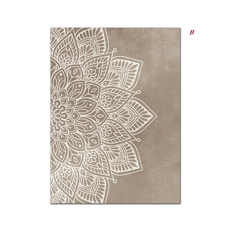 Original Beige Brown Mandala Canvas Prints