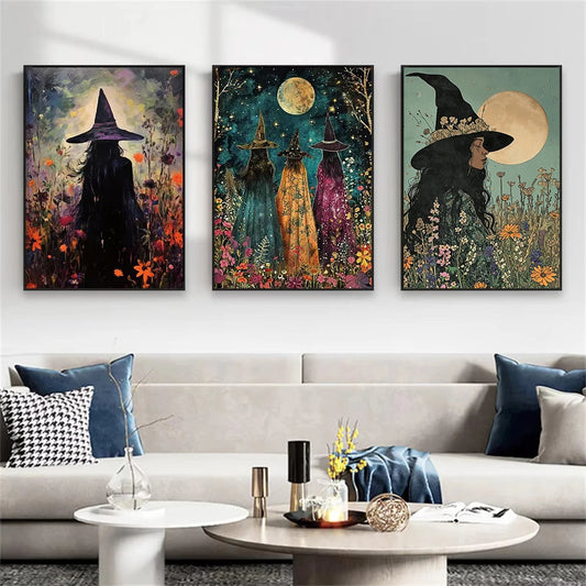 Dark Romantic Magical Enchanting Moon Witchcraft Canvas Prints