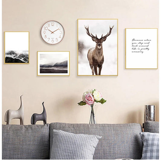 Deer Mountain Landscape Canvas Prints