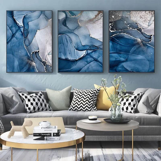 Blue Marble Abstract Wall Art Fine Art Canvas Prints