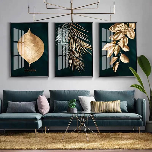 Golden Leaf Canvas Wall Art