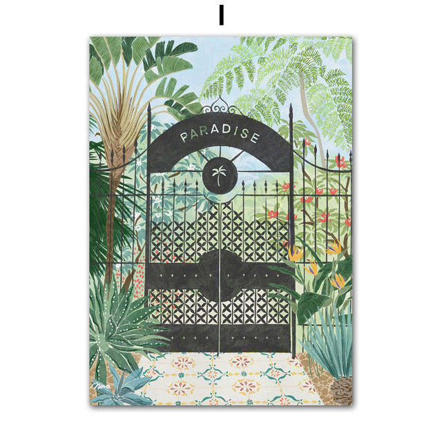 Tropical Plants Woman Cactus Canvas Prints Wall Art