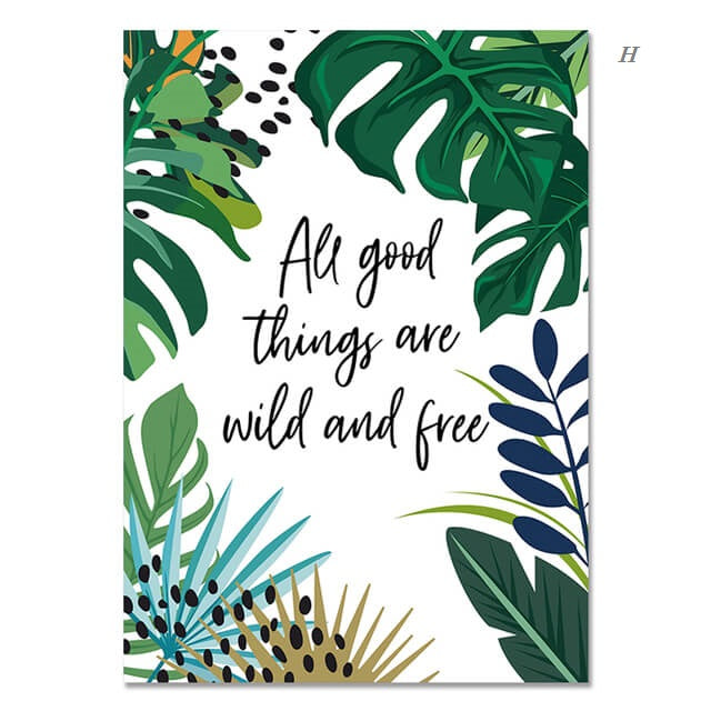 Monstera Leaves and Jungle Animals Canvas Prints