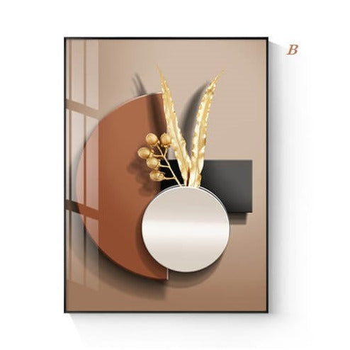 Black Copper Geometric Canvas Print