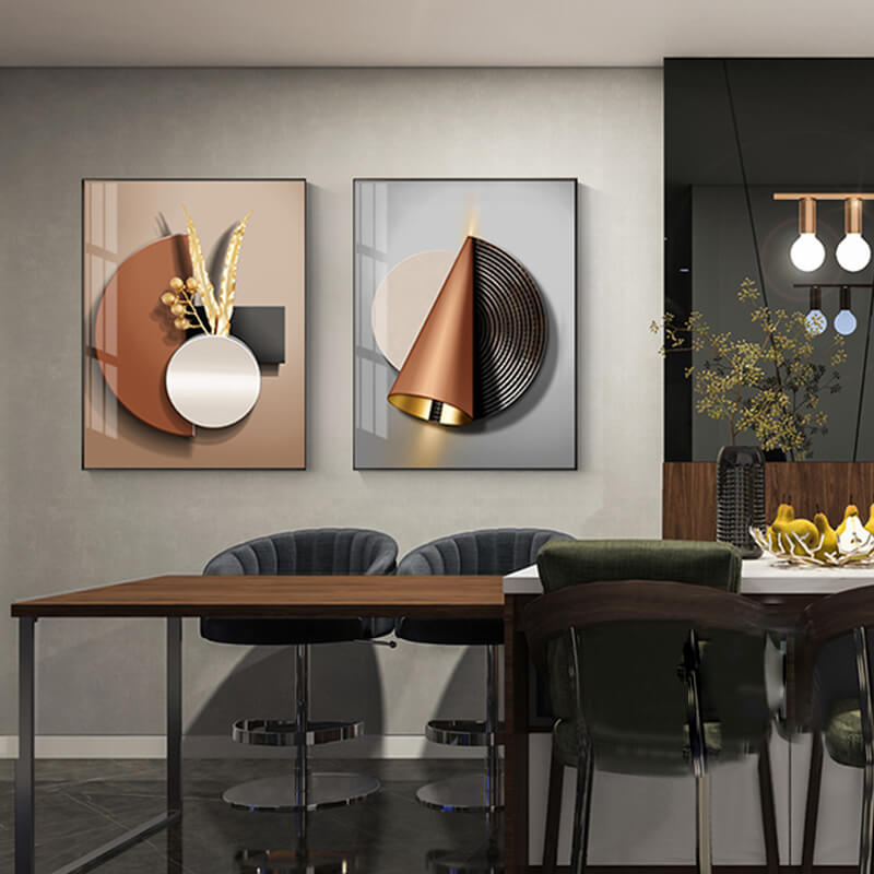 Black Copper Geometric Canvas Print
