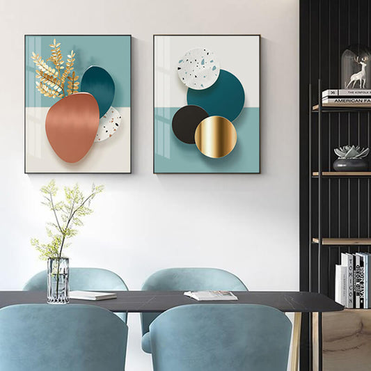 Black Copper Geometric Canvas Print