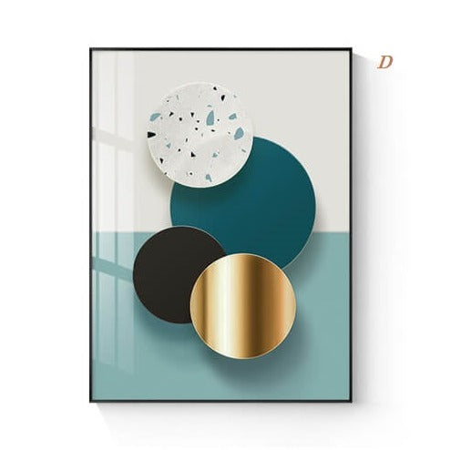 Black Copper Geometric Canvas Print