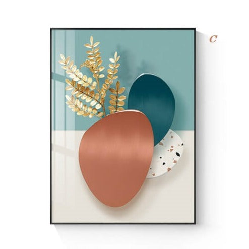 Black Copper Geometric Canvas Print