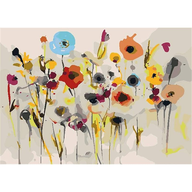 DIY Paint By Numbers - Abstract Flowers Painting Canvas