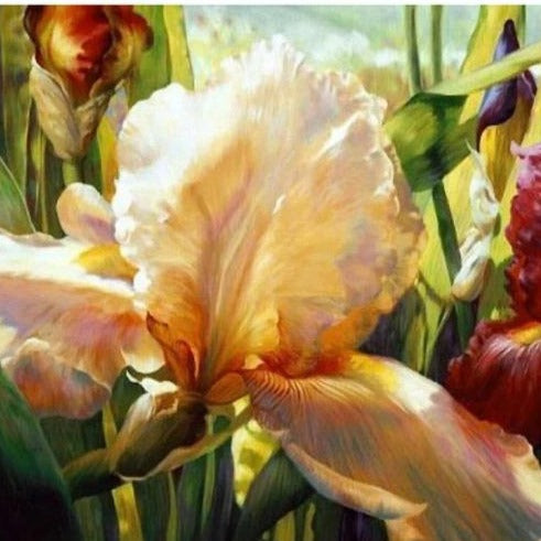 DIY Paint By Numbers - Pastel Iris Painting Canvas