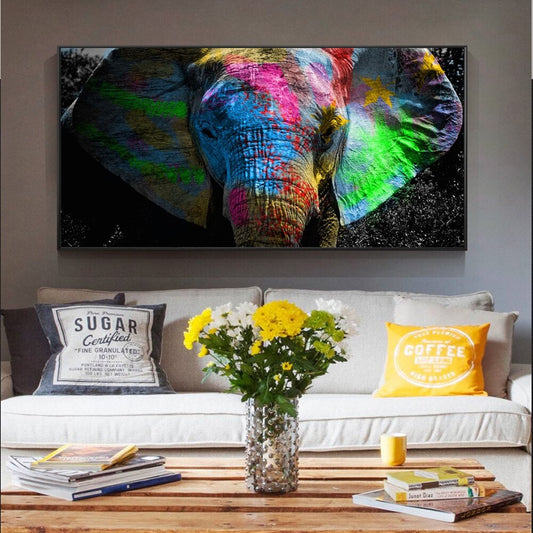 Graffiti Elephant Canvas Print