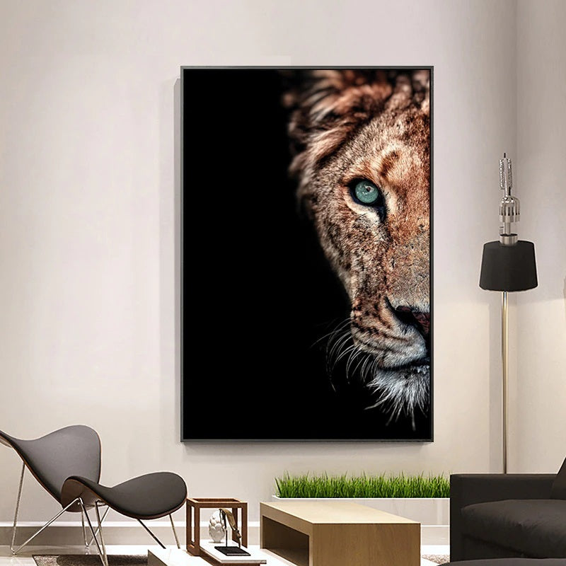 Lions Couple Canvas Print