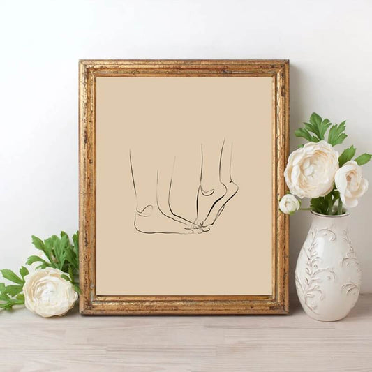 Minimalist Couple Line Art Canvas Print