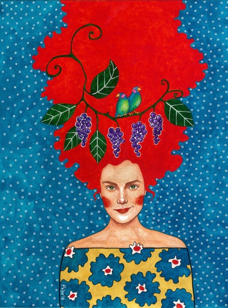 Vintage Flower Fashion Girl Canvas Print