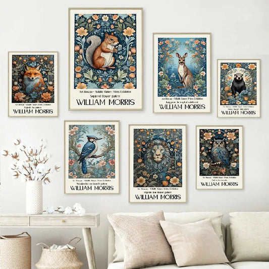 Exhibition William Morris Blue Color Wall Art