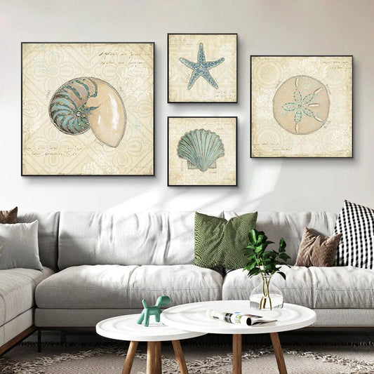 French Vintage Sea Life Wall Art
