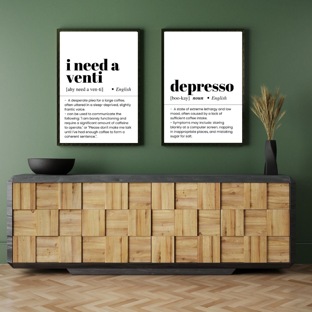 Funny Kitchen Definition Quotes Depresso Canvas Print Wall Art