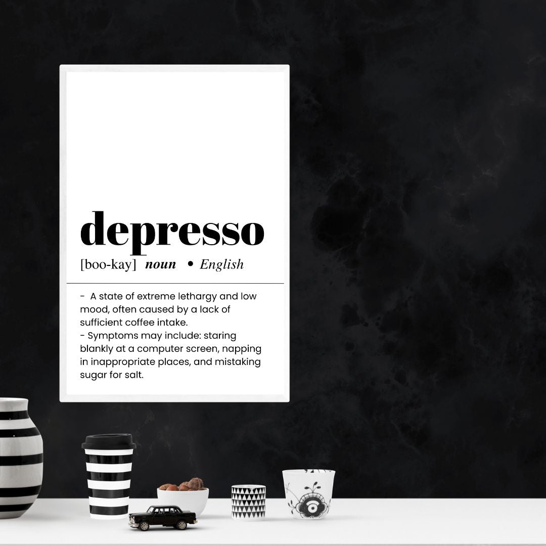 Funny Kitchen Definition Quotes Depresso Canvas Print Wall Art