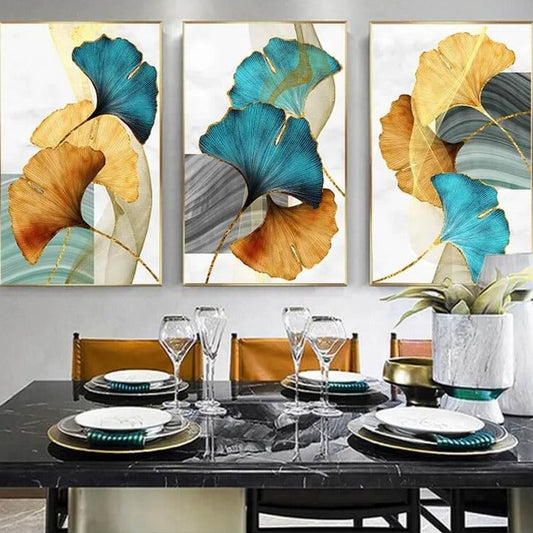 Ginkgo Leaves Modern Canvas Print