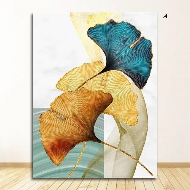 Ginkgo Leaves Modern Canvas Print