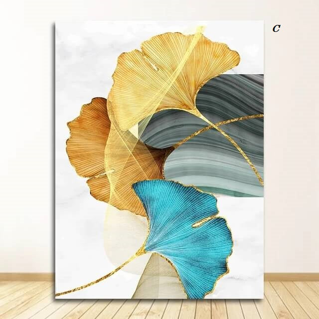 Ginkgo Leaves Modern Canvas Print