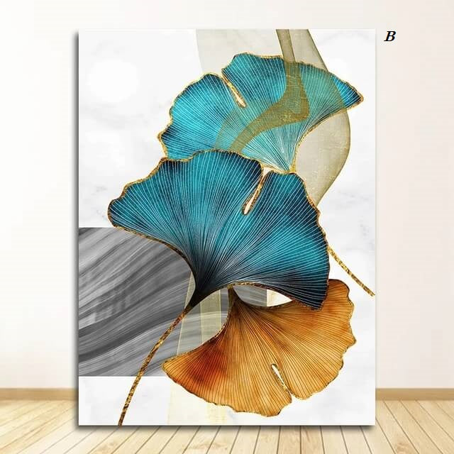 Ginkgo Leaves Modern Canvas Print