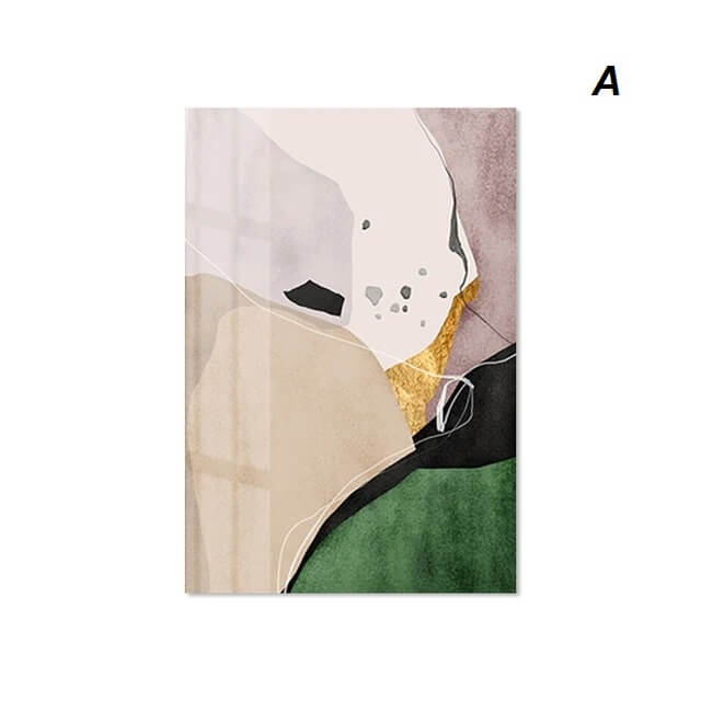 Golden Green Abstract Marble Wall Art