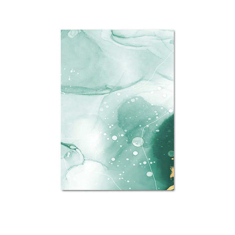 Abstract Green Golden Marble Wall Art Canvas Prints