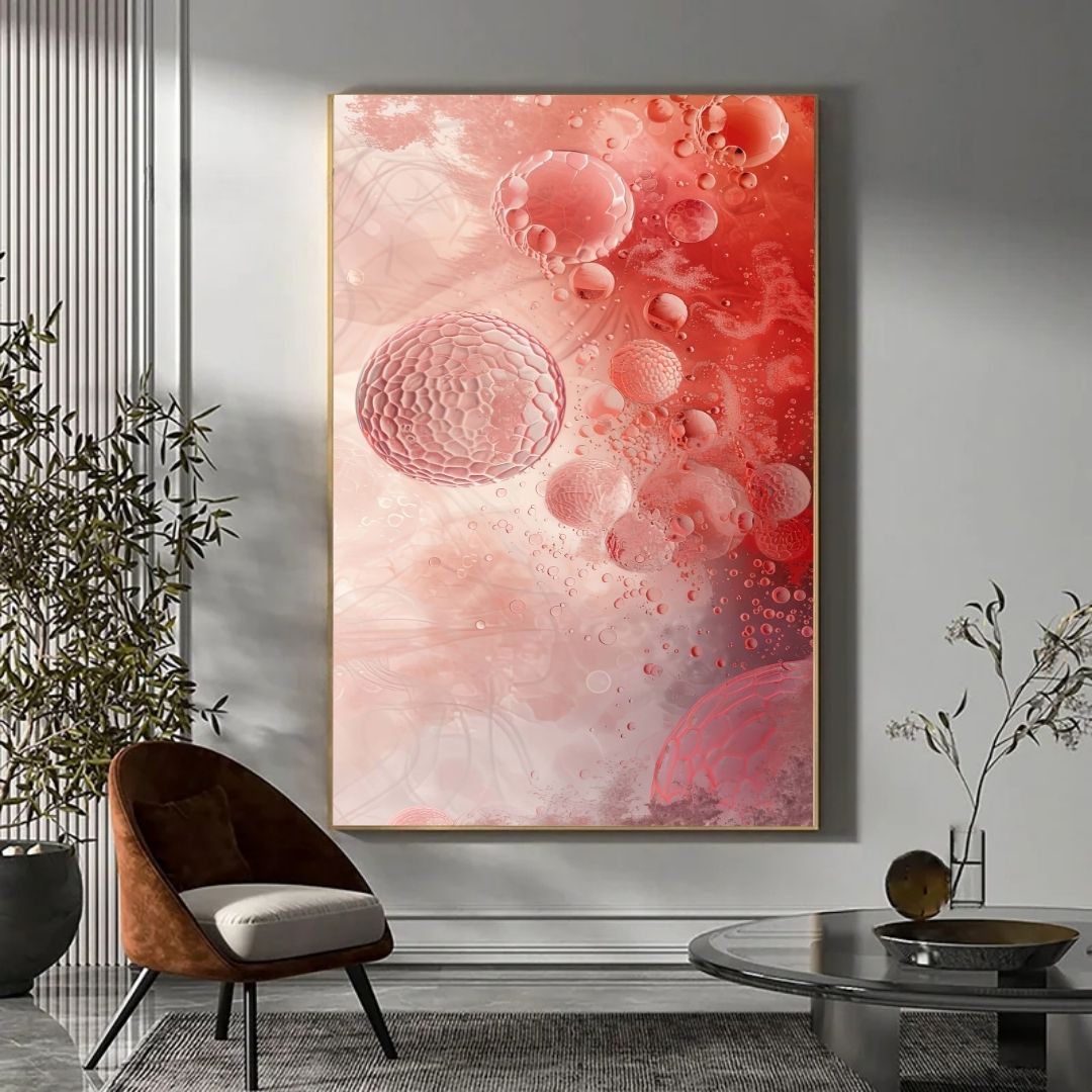 Japandi Red Tones Abstract Canvas Wall Art Decor