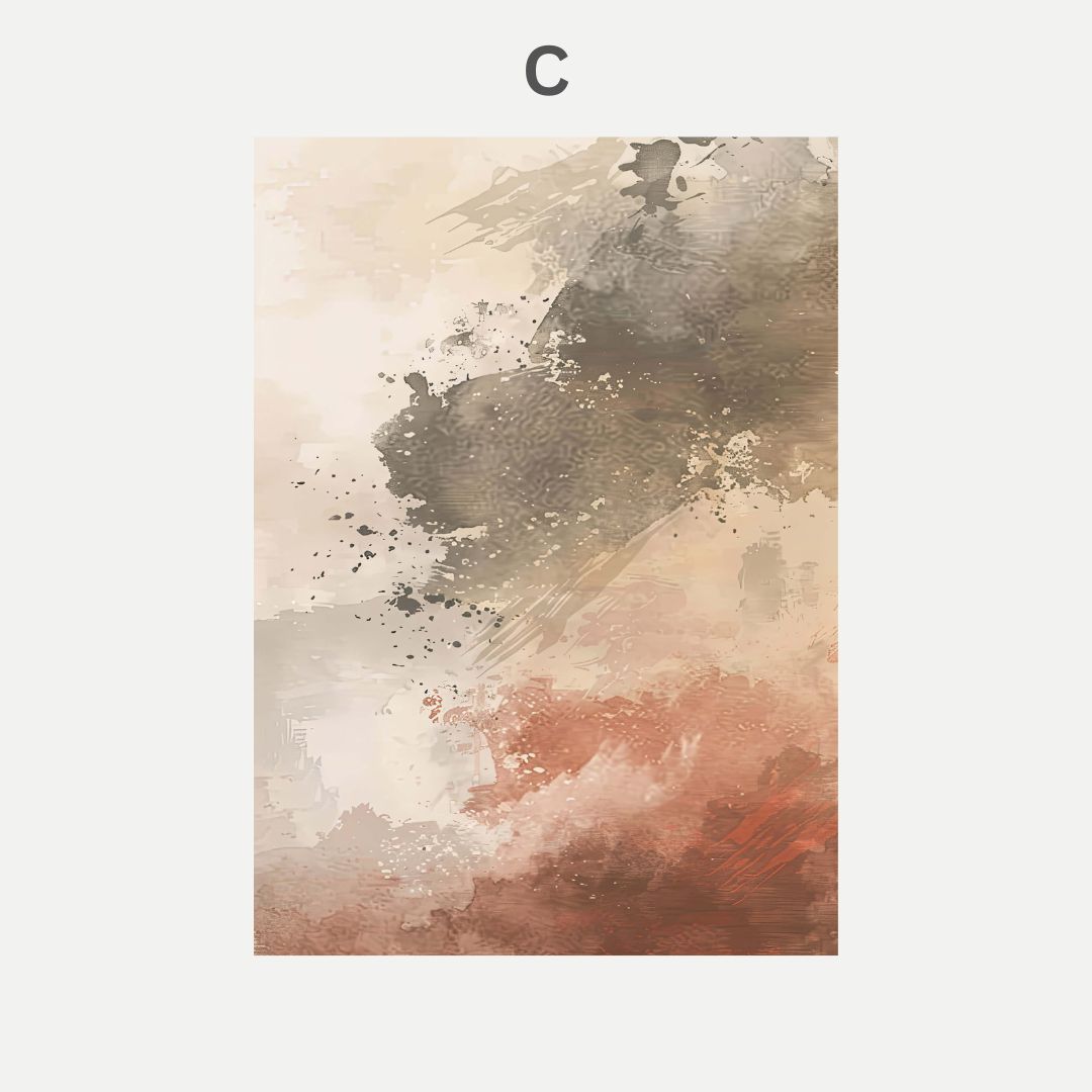Abstract art print with brown and beige tones 