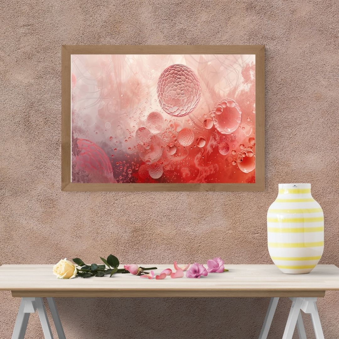 Japandi Red Tones Abstract Canvas Wall Art Decor